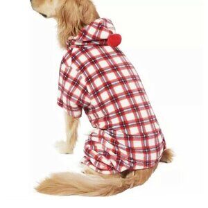 **3/$25** Mission Pets Wag-A-Tude Red Plaid Dog Pajamas Sz Large New